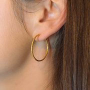 LARGE 22 KARAT GOLD HOOP EARRINGS