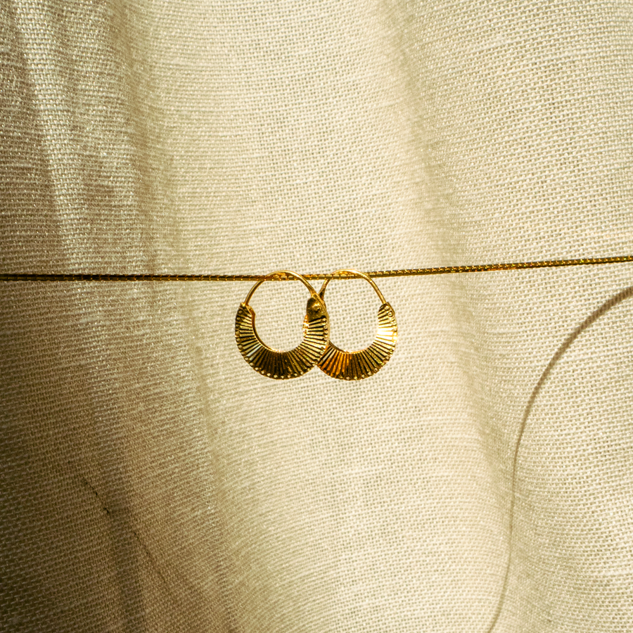 22 KARAT GOLD BASKET HOOPS