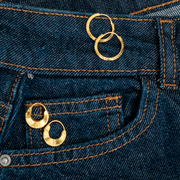 MEDIUM 22 KARAT DIAMOND CUT HOOPS