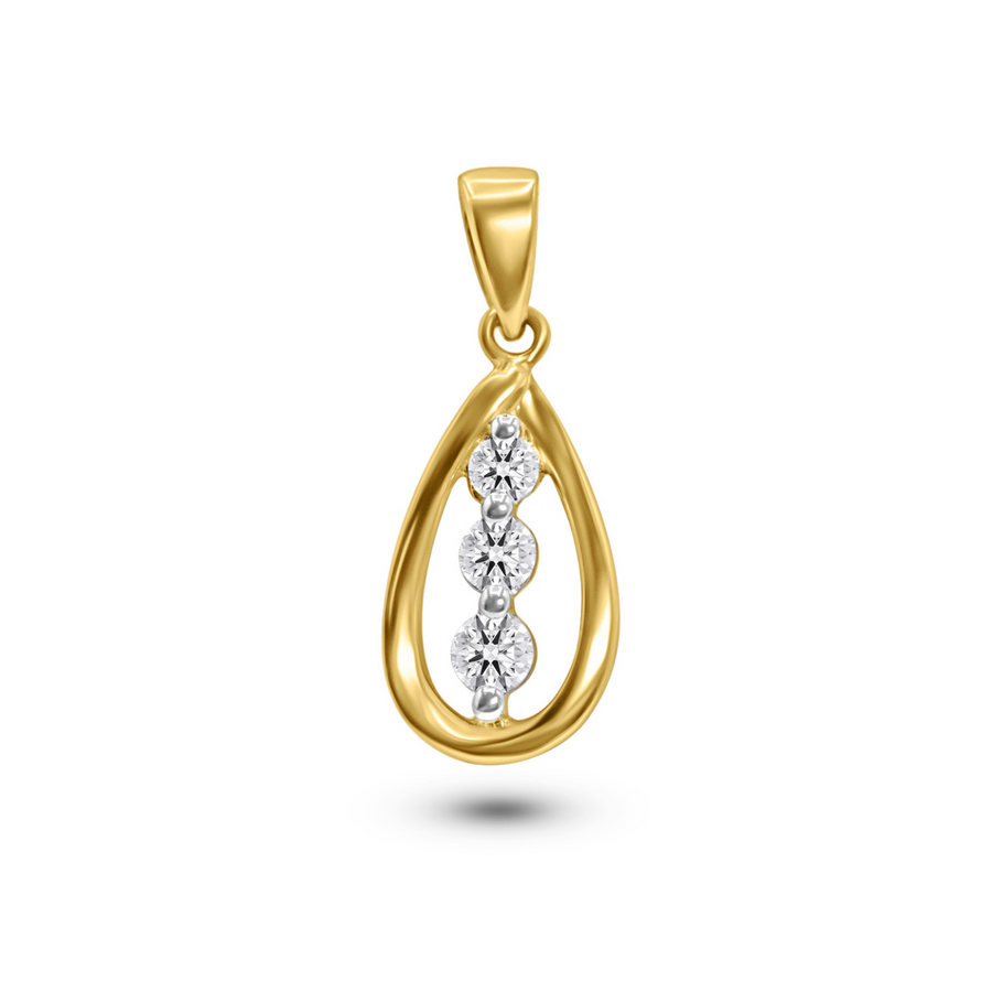 14 KARAT YELLOW GOLD DIAMOND DROP PENDANT