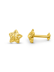 18 KARAT SOLID GOLD STAR STUD