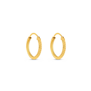 SMALL 22 KARAT DIAMOND CUT HOOPS