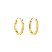 22 KARAT ENGRAVED HOOPS