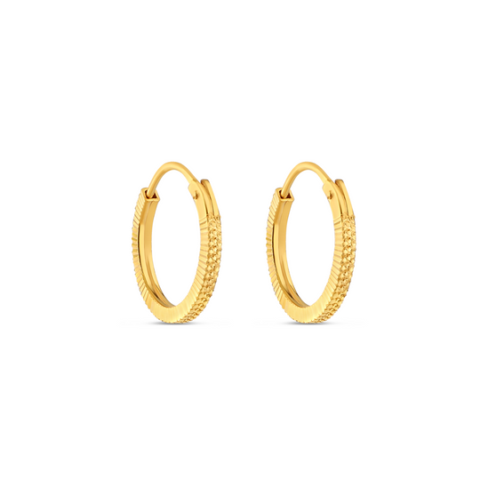 22 KARAT ENGRAVED HOOPS