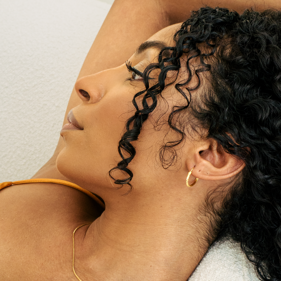 MEDIUM 22 KARAT DIAMOND CUT HOOPS