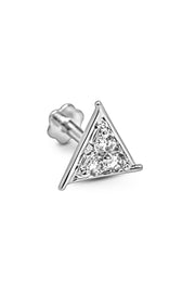 14 KARAT WHITE GOLD TRIANGLE PIERCING STUD